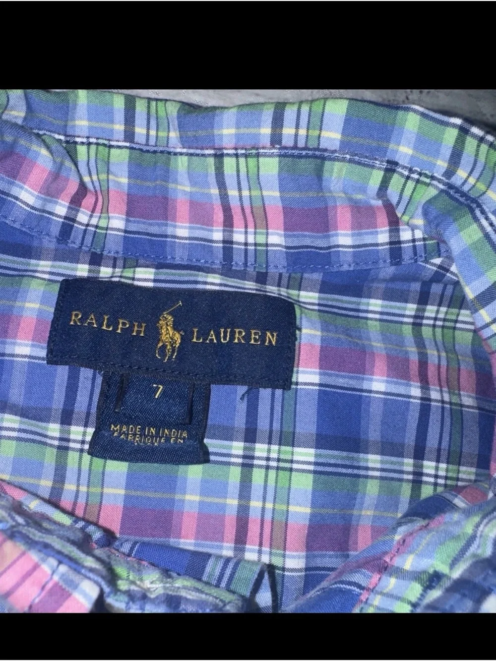 Ralph Lauren Pony Button Shirt 7 Blue Pink Stripe Spring Summer School Boys